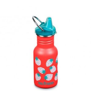 Dětská nerezová lahev Klean Kanteen Kid Classic Narrow w/Sippy Cap - strawberries 355 ml