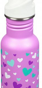 Dětská nerezová lahev Klean Kanteen Kid Classic Narrow w/Sport Cap - orchid hearts 355 ml