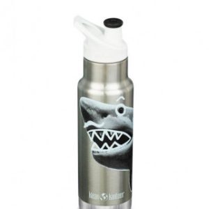 Dětská nerezová termolahev Klean Kanteen Narrow w/Kid Sport Cap - Mr. Shark 355 ml