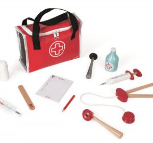 Lékařský kufřík s dřevěnými nástroji - 10 ks