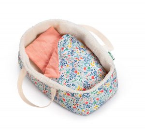 Lilliputiens - textilní košík pro panenky s květinovým potiskem