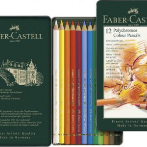 Pastelky Faber-Castell Polychromos v plechové krabičce - 12 barev