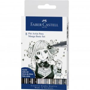 Popisovače Faber-Castell Pitt Artist Pen Manga Basic - 8 ks