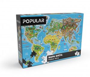 Puzzle - mapa světa - 160 ks
