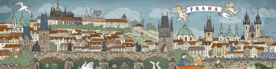 Skládací pohledy - panorama Prahy