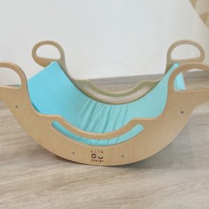 Podložka na Montessori houpačku 6v1 smile s elastanem tyrkysová