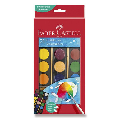 Vodové barvy Faber-Castell velké 30 mm - 21 barev