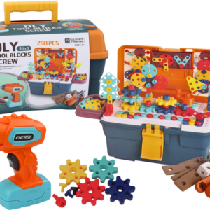 3D konstrukční puzzle v krabičce DIY s vrtačkou