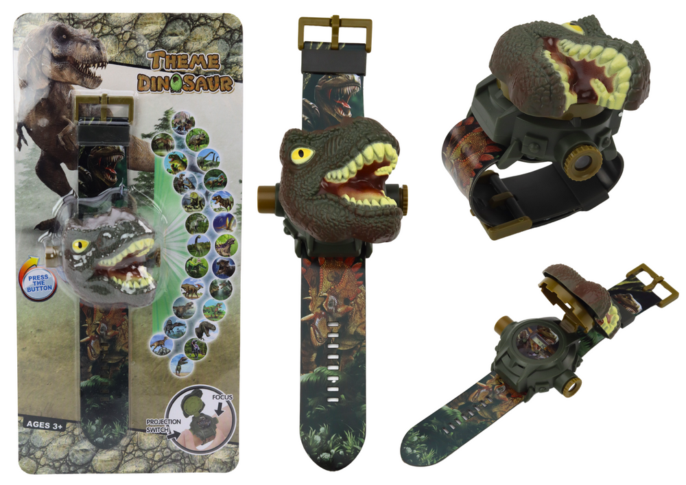 3D projektorové hodinky s dinosaurem T-Rex 22 cm x 6
