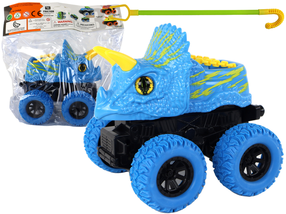 Autíčko Triceratops s třecím pohonem modré
