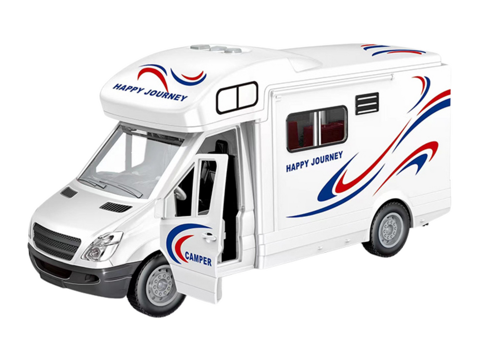 Auto Camper s efekty a otevíracími dveřmi bílé - Obrázek 2