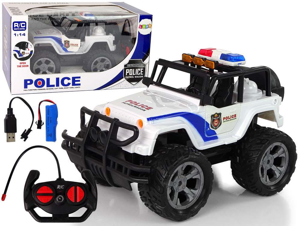 Auto Policie na dálkové ovládání R/C Jeep 1:14
