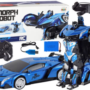 Auto Robot Transformers 2v1 na dálkové ovládání RC 1:10 modrá