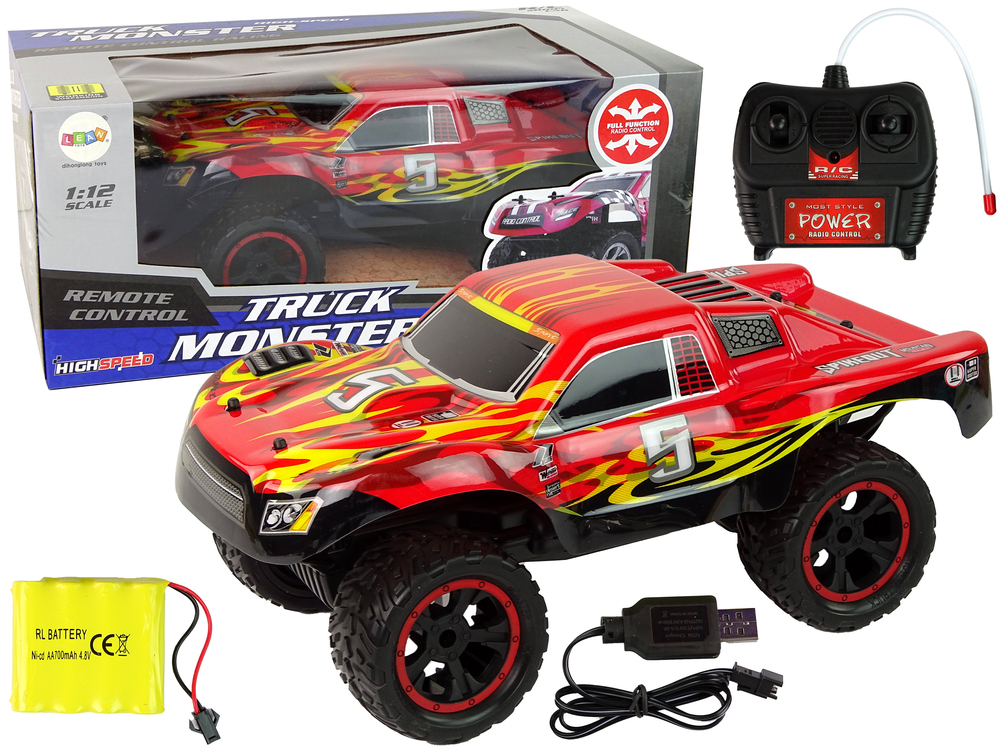 Auto na dálkové ovládání R/C Monster Truck 1:12 červené