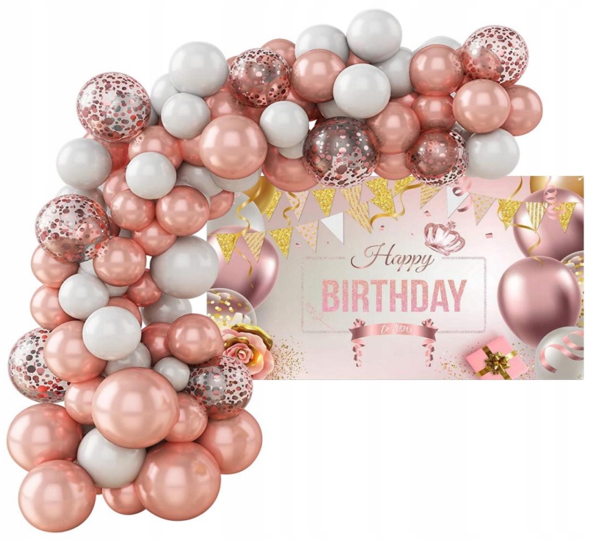 Balónková girlanda XXL ROSE GOLD růžová 100 ks