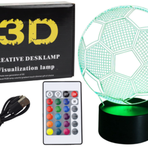 Bezdrátová lampa LED Fotbalový míč 3D s dálkovým ovládáním