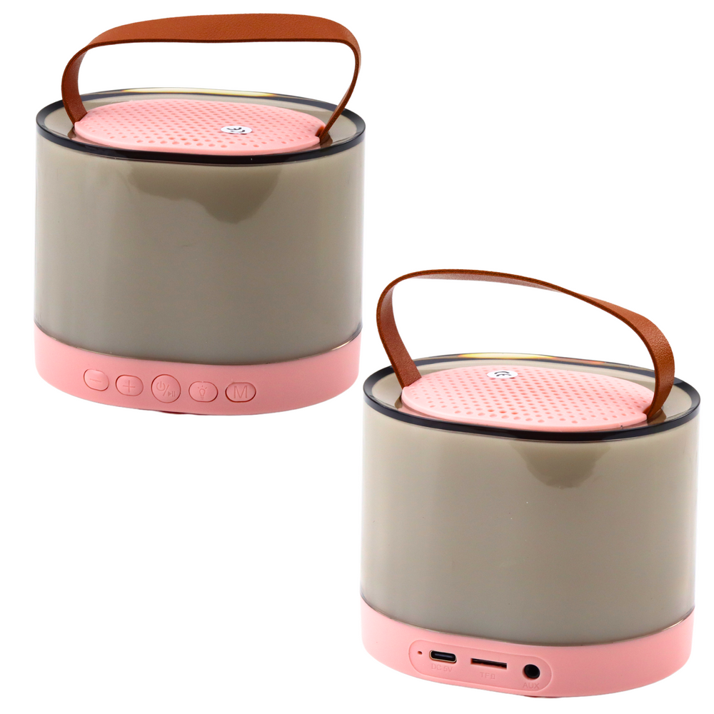 Bezdrátový karaoke reproduktor s mikrofonem K52 RGB Bluetooth růžový - Obrázek 2