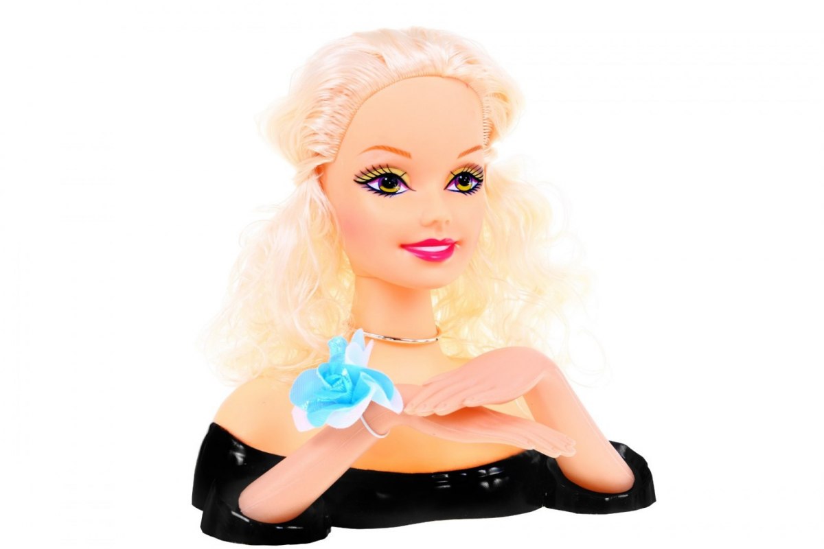 Česací hlava panenky na stylizaci účesu Blond - Obrázek 2