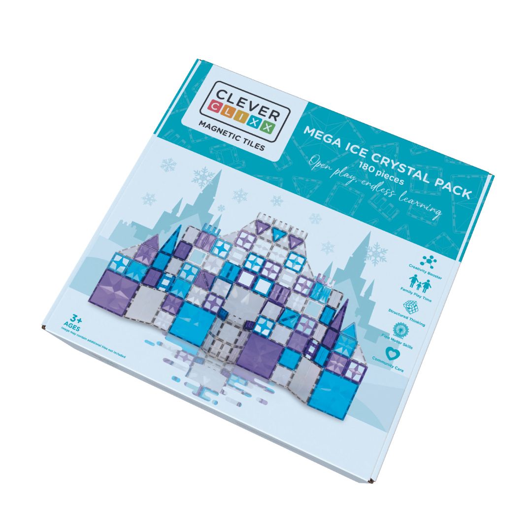 Cleverclixx Tiles Magnetická stavebnice velká krystalová sada 180 ks - Obrázek 2