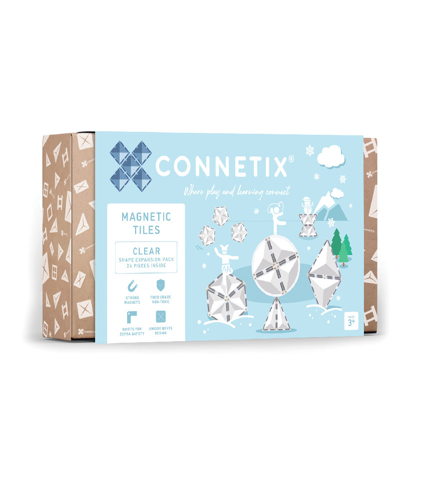 Connetix Connetix Tiles - Magnetická Stavebnice Průhledná Rozšiřující Sada 24 ks