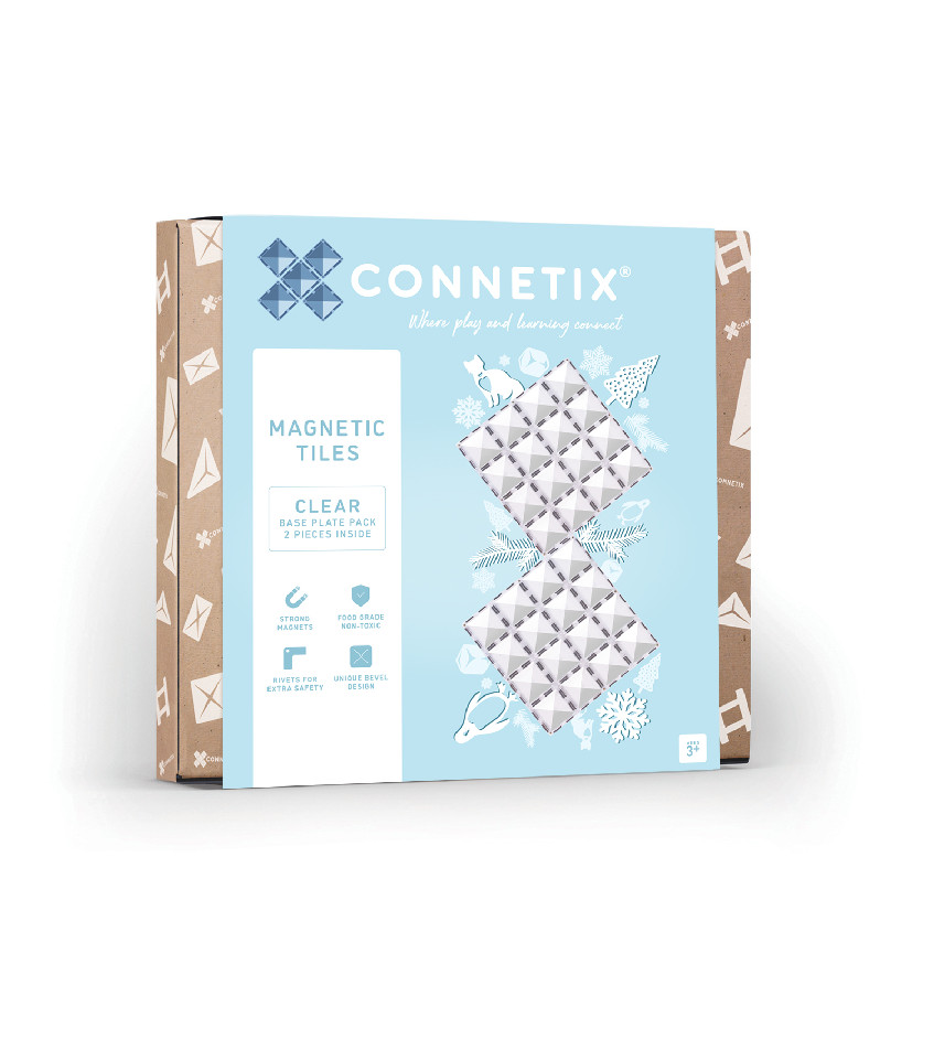 Connetix Connetix Tiles - Magnetická Stavebnice Průhledná Základny 2 ks