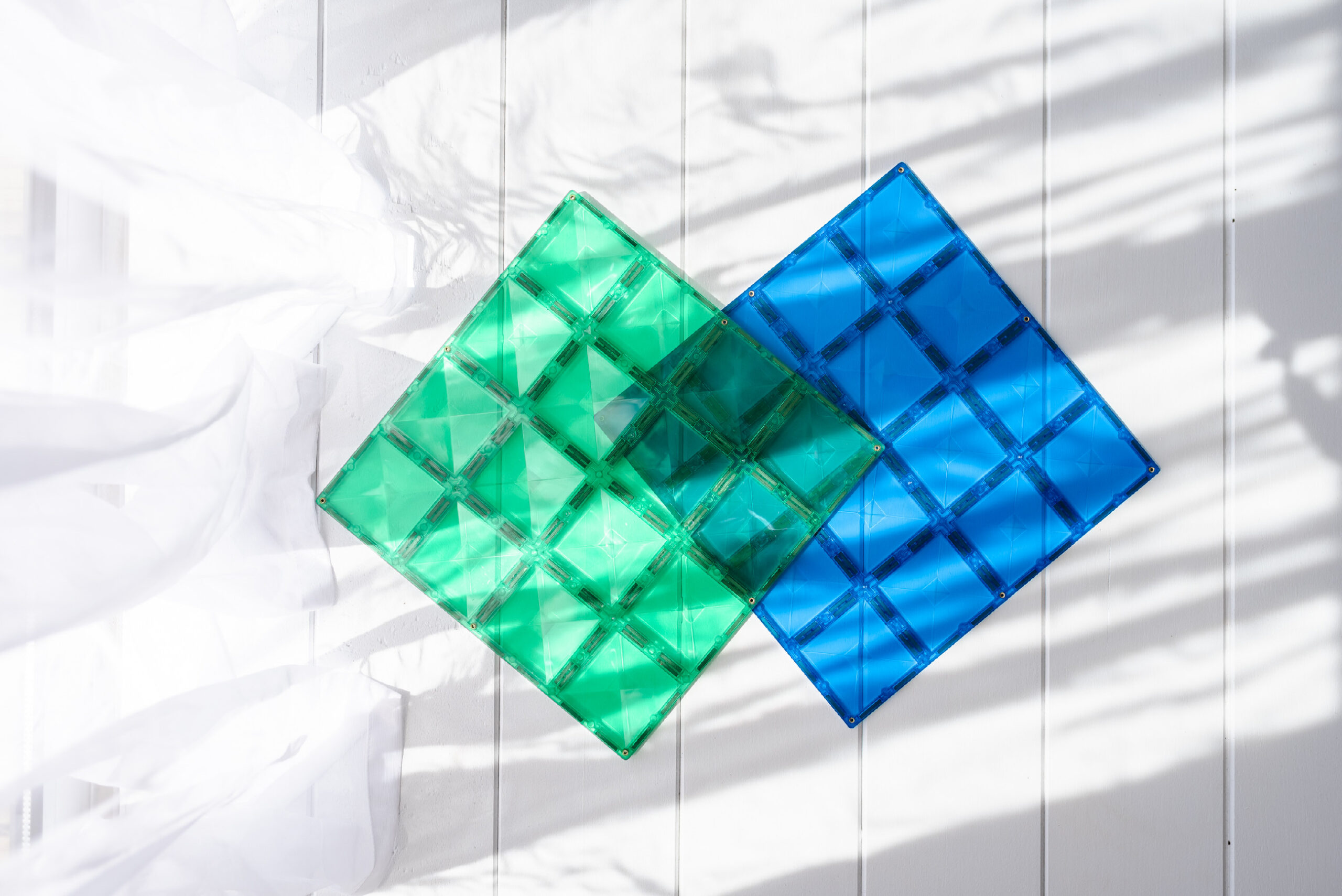 Connetix Connetix Tiles - Magnetické Základny Duhová Blue & Green 2 ks - Obrázek 2