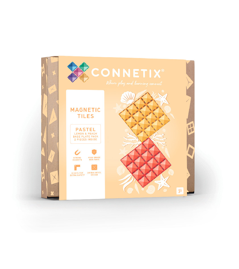 Connetix Connetix Tiles - Magnetické Základny Pastelová Lemon & Peach 2 ks