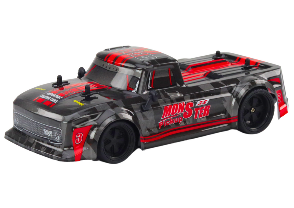 Dálkově ovládané auto Pick-Up RC 1:18 gumové pneumatiky červené - Obrázek 2