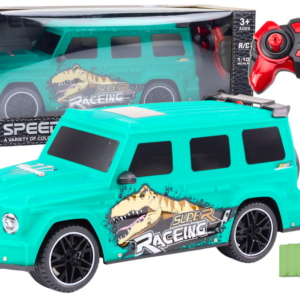 Dálkově ovládané auto RC s dinosaurem v měřítku 1:10 zelené