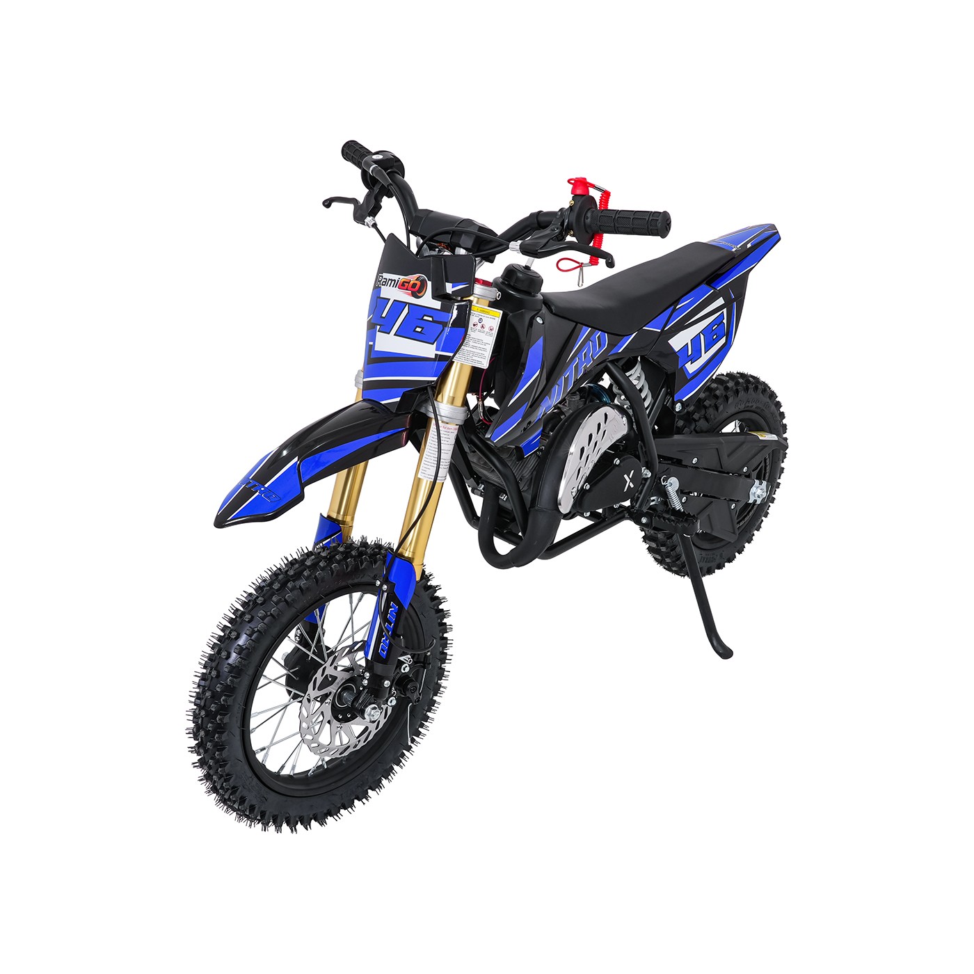 Dětská benzínová motorka RamiGO NITRO 60CC modrá - Obrázek 2