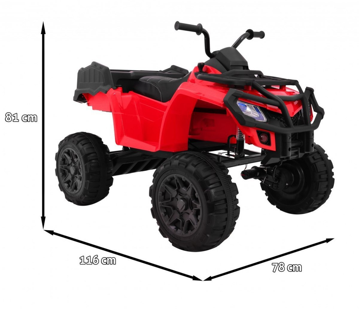 Dětská elektrická čtyřkolka ATV XL s ovládačem červená - Obrázek 2