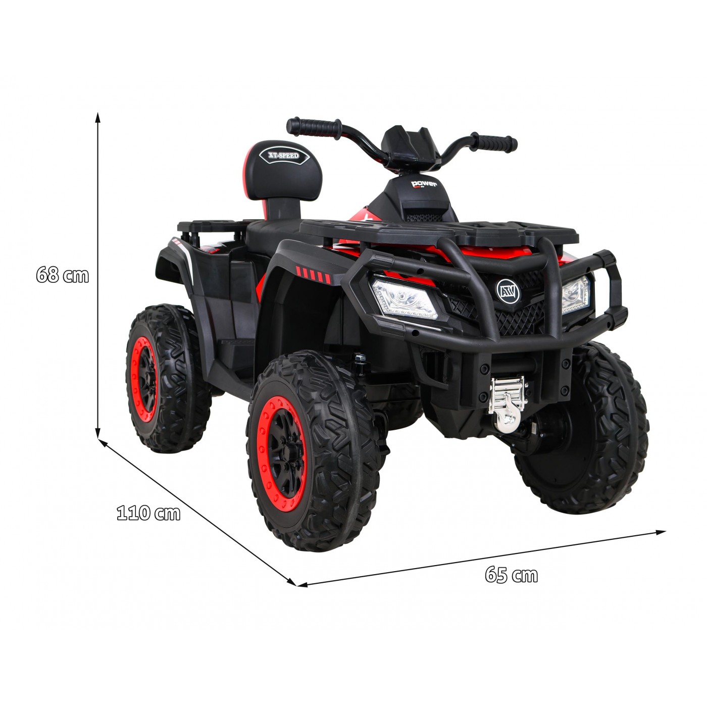 Dětská elektrická čtyřkolka XT-Speed 4x80W 24V červená - Obrázek 2