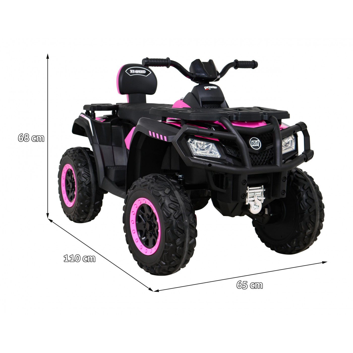 Dětská elektrická čtyřkolka XT-Speed 4x80W 24V růžová - Obrázek 2