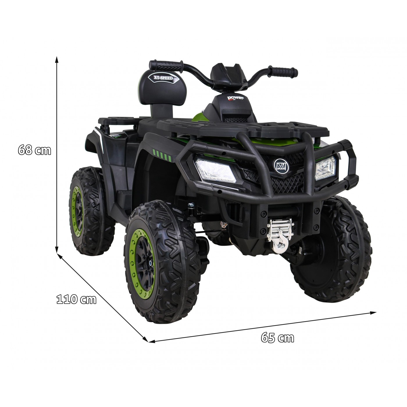 Dětská elektrická čtyřkolka XT-Speed 4x80W 24V zelená - Obrázek 2
