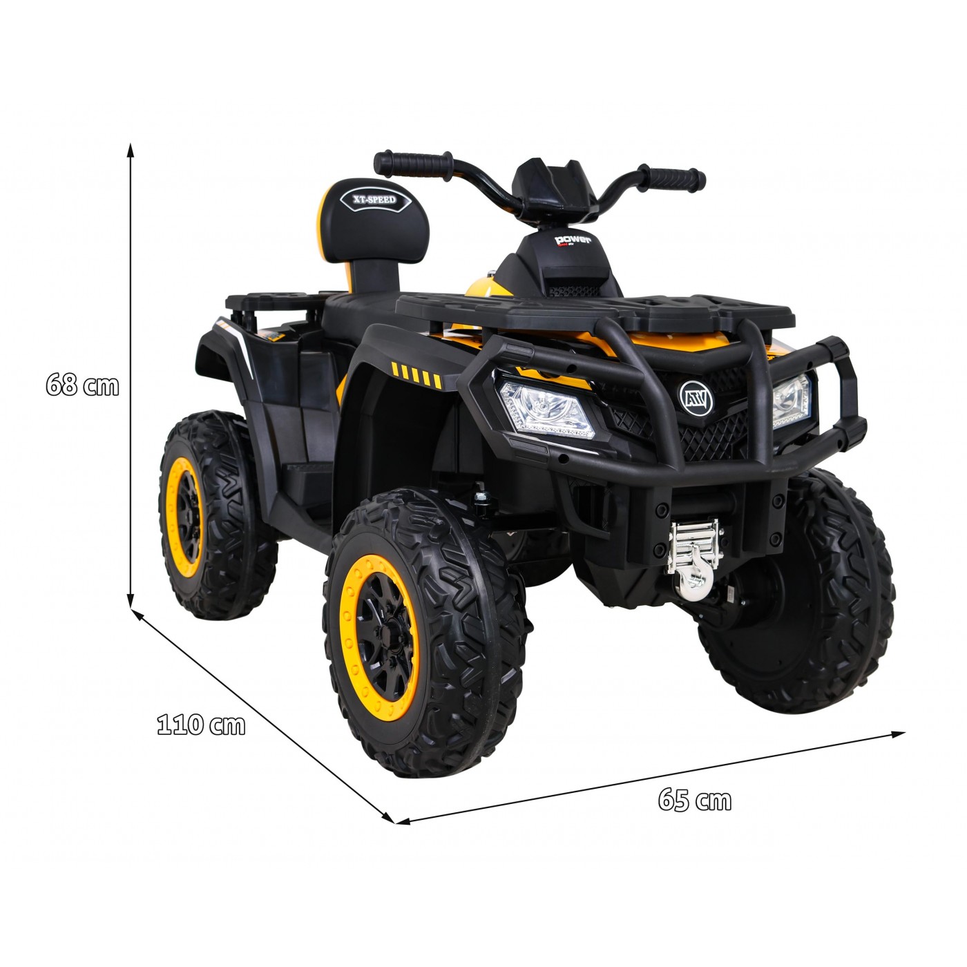 Dětská elektrická čtyřkolka XT-Speed 4x80W 24V žlutá - Obrázek 2