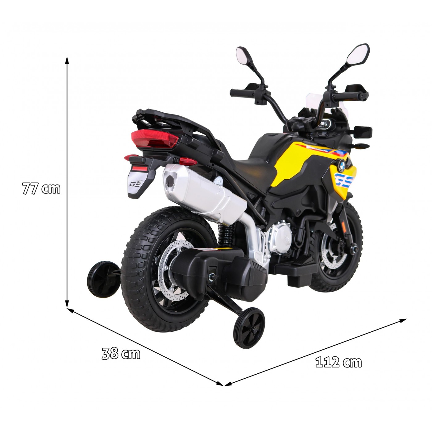 Dětská elektrická motorka BMW F850 GS žlutá - Obrázek 2