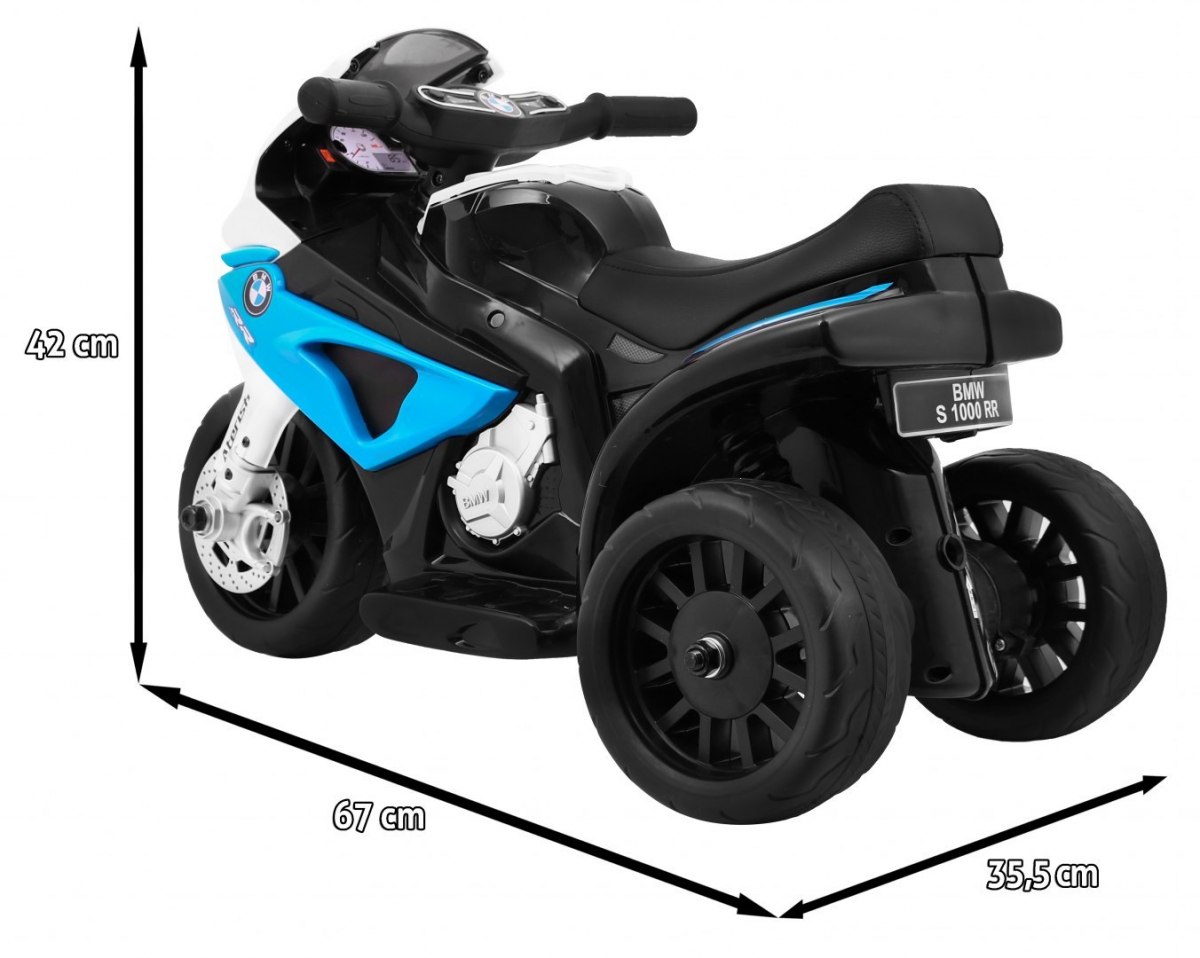 Dětská elektrická motorka BMW S1000RR tříkolka modrá - Obrázek 2
