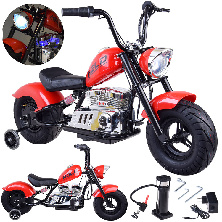 Dětská elektrická motorka Chopper 24V červená - Obrázek 2