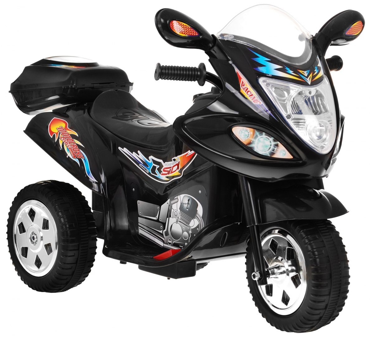 Dětská elektrická motorka skútr černý 1188 - Obrázek 2