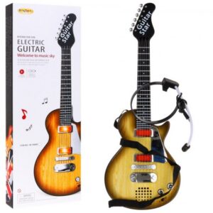 Dětská rocková elektrická kytara - dřevěná