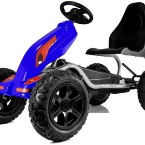 Dětská šlapací motokára s nafukovacími koly Monster modrá