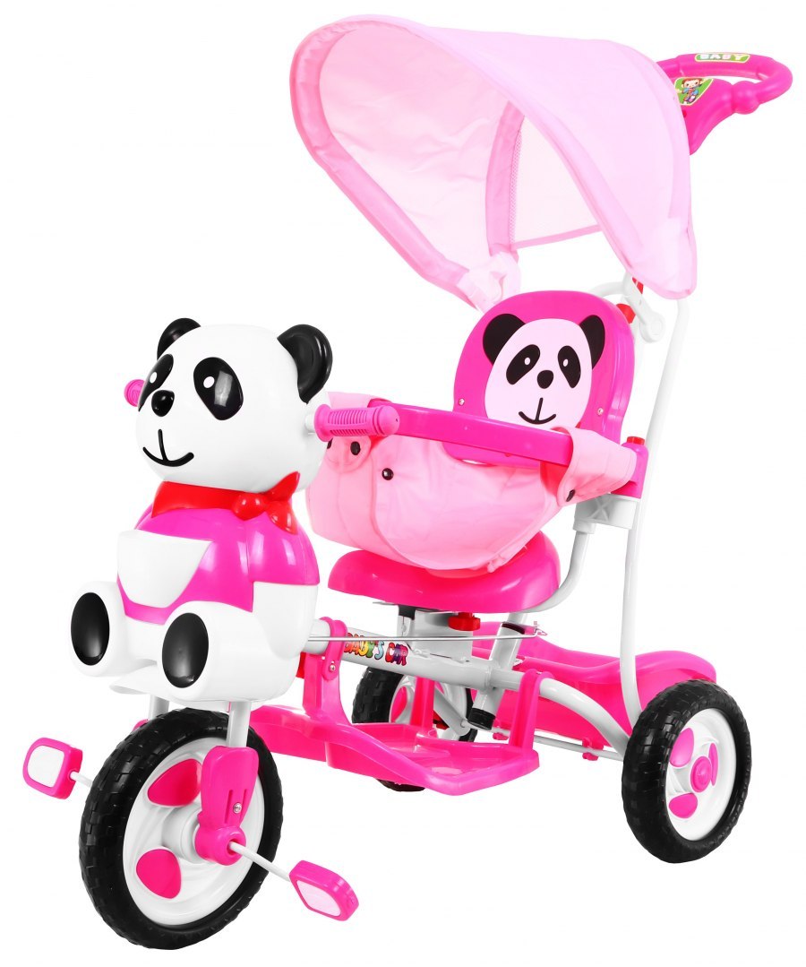 Dětská tříkolka Panda se zvukovými efekty růžová - Obrázek 2