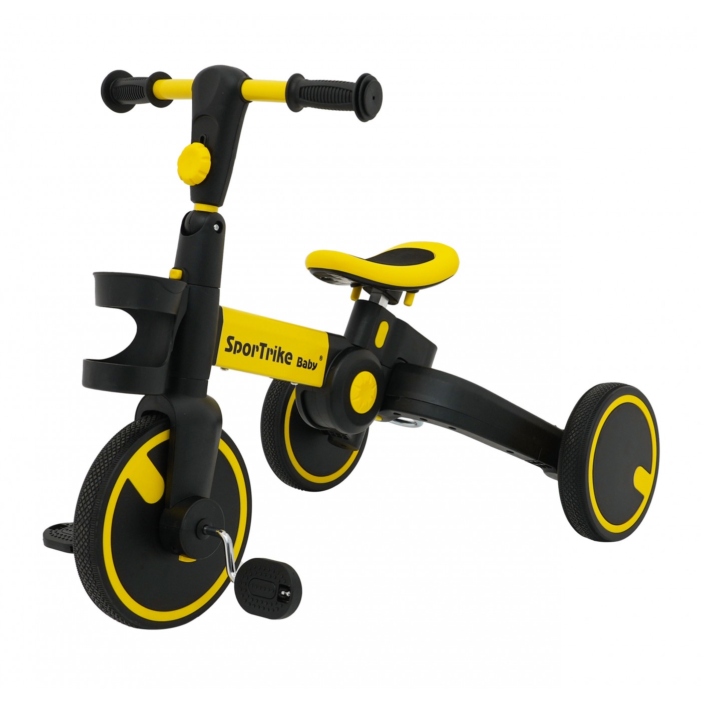 Dětská tříkolka a odrážedlo 3v1 Sportrike žlutá - Obrázek 2