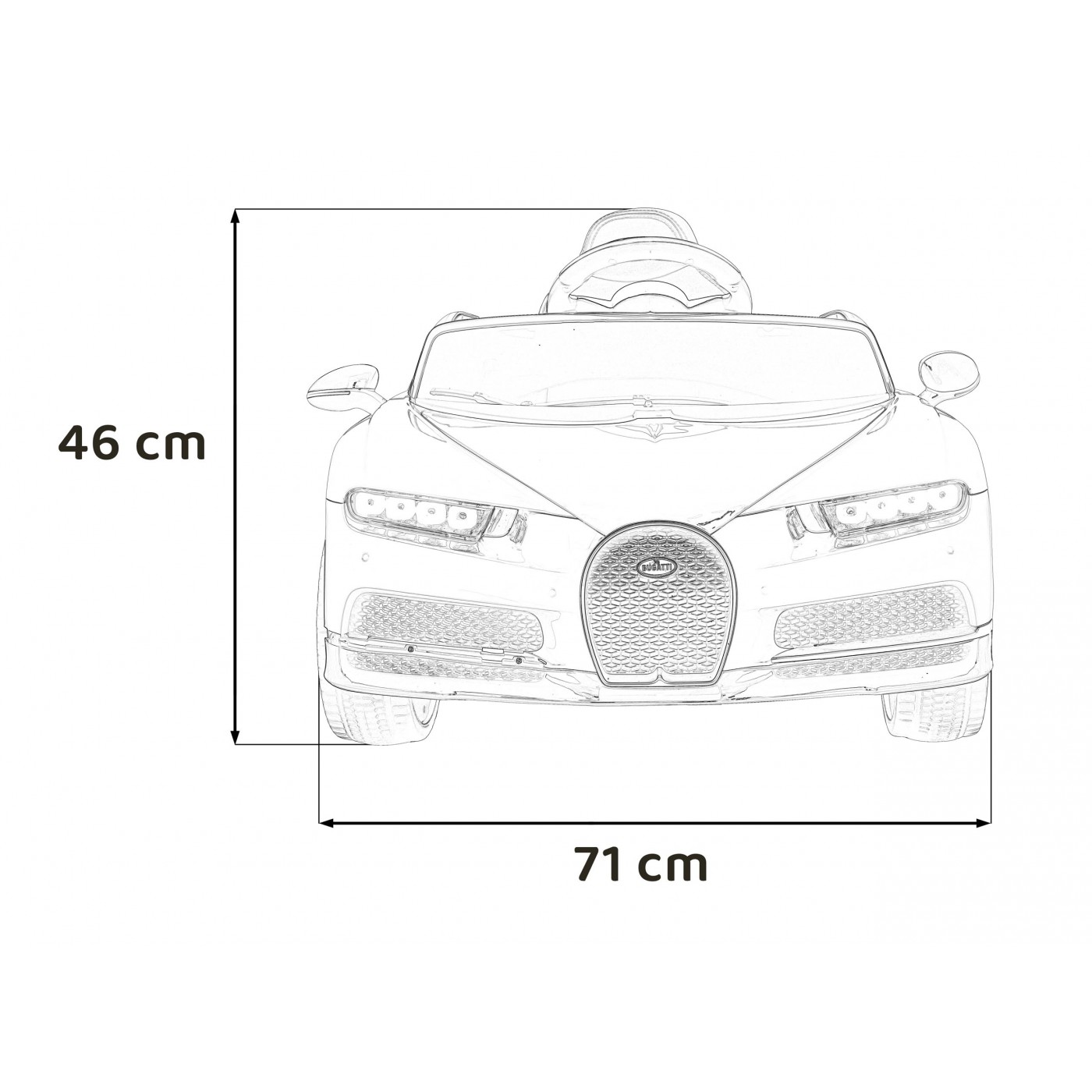 Dětské elektrické autíčko Bugatti Chiron modré - Obrázek 2