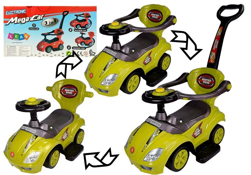 Dětské odrážedlo 3v1 Mega Car žluté - Obrázek 2