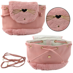 Dětský batoh s plyšovýma ušima 22cm 4L růžový
