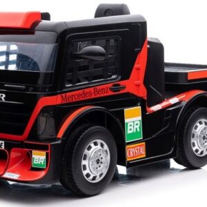 Dětský elektrický kamion Mercedes Axor LCD MP4 s návěsem červený