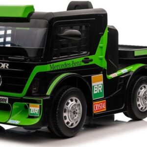 Dětský elektrický kamion Mercedes Axor LCD MP4 s návěsem zelený