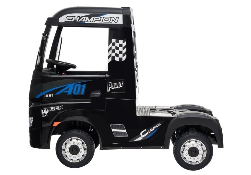 Dětský elektrický kamion Mercedes-Benz Actros 4x4 MP4 lakovaný černý - Obrázek 2