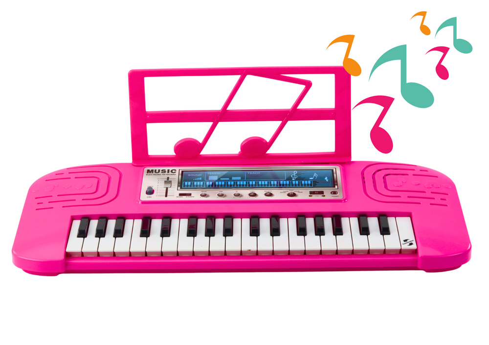 Dětský elektrický keyboard se stojanem na noty růžový - Obrázek 2